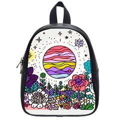 Rainbow Fun Cute Minimal Doodles School Bag (small) by Bedest