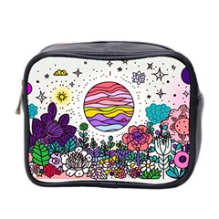 Rainbow Fun Cute Minimal Doodles Mini Toiletries Bag (two Sides) by Bedest