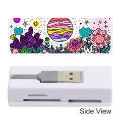 Rainbow Fun Cute Minimal Doodles Memory Card Reader (stick) by Bedest