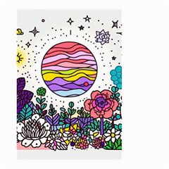 Rainbow Fun Cute Minimal Doodles Small Garden Flag (two Sides) by Bedest