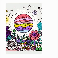 Rainbow Fun Cute Minimal Doodles Large Garden Flag (two Sides) by Bedest