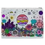 Rainbow Fun Cute Minimal Doodles Cosmetic Bag (XXL) Back