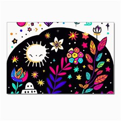 Rainbow Fun Cute Minimal Doodle Postcard 4 x 6  (pkg Of 10) by Bedest