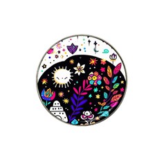 Rainbow Fun Cute Minimal Doodle Hat Clip Ball Marker by Bedest