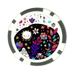 Rainbow Fun Cute Minimal Doodle Poker Chip Card Guard by Bedest