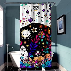 Rainbow Fun Cute Minimal Doodle Shower Curtain 36  X 72  (stall)  by Bedest