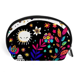 Rainbow Fun Cute Minimal Doodle Accessory Pouch (large) by Bedest