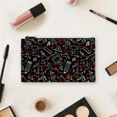 Doodles School Background Art Pattern Cosmetic Bag (small) by Bedest