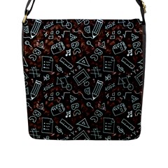 Doodles School Background Art Pattern Flap Closure Messenger Bag (l) by Bedest