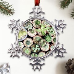 Cactus Nature Plant Desert Metal Large Snowflake Ornament by Bedest