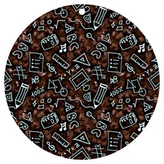 Doodles School Background Art Pattern Uv Print Acrylic Ornament Round by Bedest