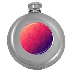 Color Triangle Geometric Textured Round Hip Flask (5 Oz) by Grandong