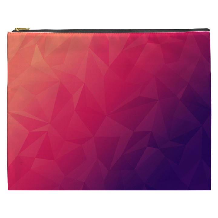 Color Triangle Geometric Textured Cosmetic Bag (XXXL)