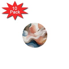 Abstract Pastel Waves Organic 1  Mini Buttons (10 Pack)  by Grandong