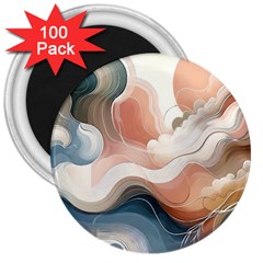 Abstract Pastel Waves Organic 3  Magnets (100 Pack) by Grandong