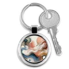 Abstract Pastel Waves Organic Key Chain (round) by Grandong