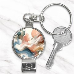 Abstract Pastel Waves Organic Nail Clippers Key Chain by Grandong