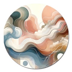 Abstract Pastel Waves Organic Magnet 5  (round) by Grandong