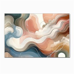 Abstract Pastel Waves Organic Postcards 5  X 7  (pkg Of 10) by Grandong