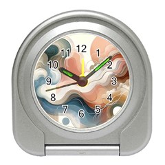 Abstract Pastel Waves Organic Travel Alarm Clock by Grandong