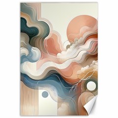 Abstract Pastel Waves Organic Canvas 12  X 18  by Grandong