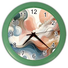 Abstract Pastel Waves Organic Color Wall Clock by Grandong