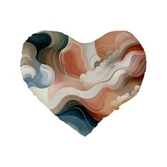 Abstract Pastel Waves Organic Standard 16  Premium Heart Shape Cushions by Grandong