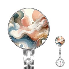 Abstract Pastel Waves Organic Stainless Steel Nurses Watch by Grandong