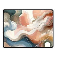 Abstract Pastel Waves Organic Two Sides Fleece Blanket (small) by Grandong