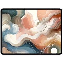 Abstract Pastel Waves Organic Two Sides Fleece Blanket (large) by Grandong