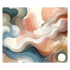 Abstract Pastel Waves Organic Two Sides Premium Plush Fleece Blanket (small) by Grandong