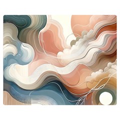 Abstract Pastel Waves Organic Two Sides Premium Plush Fleece Blanket (medium) by Grandong