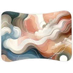 Abstract Pastel Waves Organic Velour Seat Head Rest Cushion