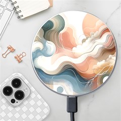 Abstract Pastel Waves Organic Wireless Fast Charger(white) by Grandong