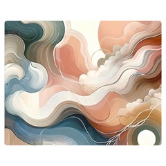 Abstract Pastel Waves Organic Premium Plush Fleece Blanket (medium)