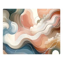 Abstract Pastel Waves Organic Premium Plush Fleece Blanket (large) by Grandong