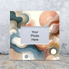 Abstract Pastel Waves Organic White Box Photo Frame 4  X 6  by Grandong