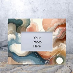 Abstract Pastel Waves Organic White Tabletop Photo Frame 4 x6  by Grandong