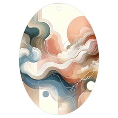 Abstract Pastel Waves Organic Uv Print Acrylic Ornament Oval