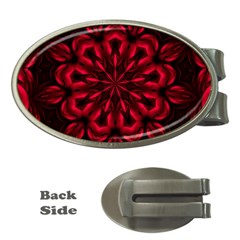 Kaleidoscope Template Red Abstract Money Clips (oval)  by Grandong