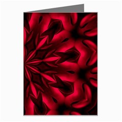 Kaleidoscope Template Red Abstract Greeting Card by Grandong