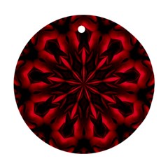 Kaleidoscope Template Red Abstract Round Ornament (two Sides) by Grandong