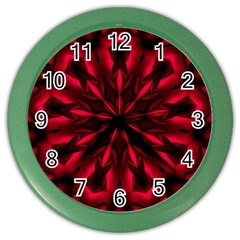 Kaleidoscope Template Red Abstract Color Wall Clock by Grandong