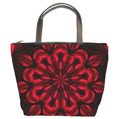 Kaleidoscope Template Red Abstract Bucket Bag by Grandong