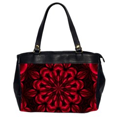 Kaleidoscope Template Red Abstract Oversize Office Handbag (2 Sides) by Grandong