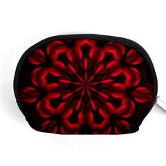 Kaleidoscope Template Red Abstract Accessory Pouch (medium) by Grandong