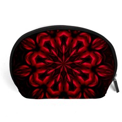 Kaleidoscope Template Red Abstract Accessory Pouch (large) by Grandong