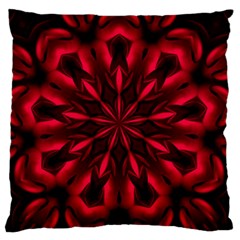 Kaleidoscope Template Red Abstract Large Premium Plush Fleece Cushion Case (two Sides) by Grandong