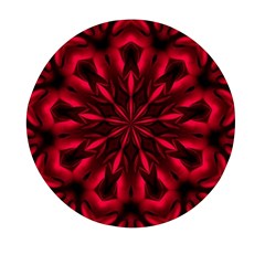 Kaleidoscope Template Red Abstract Mini Round Pill Box by Grandong