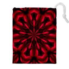 Kaleidoscope Template Red Abstract Drawstring Pouch (4xl) by Grandong